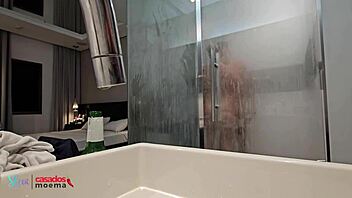 husband watches wife shower with massive bbc