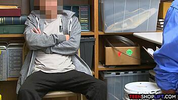 blonde milf mall cop seduces young guy into office sex blackmail