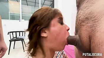 putalocura destroys hot latina's throat in rough group sex