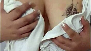 viral teacher walks braless on public road playing huge natural tits