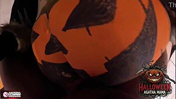 agatha brazilian milf rides bbc jack o lantern halloween pounding