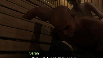 sauna lesbians dive into hot SHAVED PUSSY group play