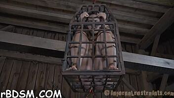 horny bound sluts compete in rough bdsm blowjobs cunt fucking games