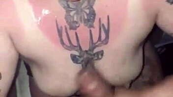 Chubby Blonde Sunburnt Slut Deepthroats Black Cock for Sloppy Facial Cum!