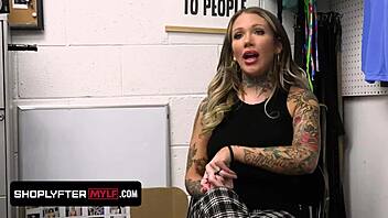 Ava Stone dances then fucked doggy cowgirl in shoplyfter office bust