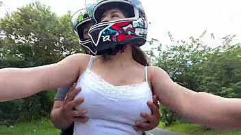 my busty latina stepmom picks me up after college