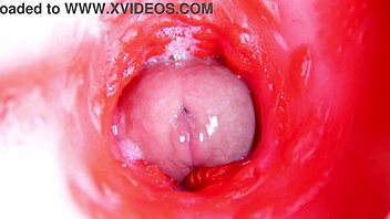 camera deep in wet pussy captures intense internal cum asmr