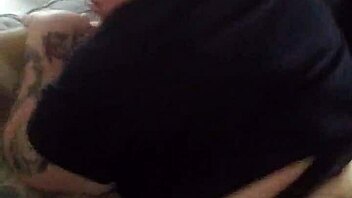 cutie flashes cock then sucks it deep in garage