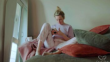 Emotional ecstasy as lucky nick strokes and cums on charlie fordes phat bouncing ass