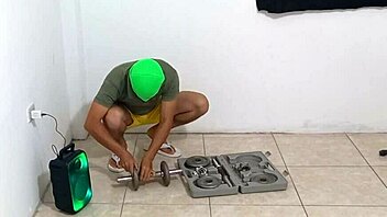 finally living my fantasy watching my hot latina milf neighbor doing acrobatics then flirting for steamy gym sex