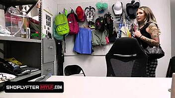 Ava Stone dances then fucked doggy cowgirl in shoplyfter office bust