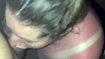 Chubby Blonde Sunburnt Slut Deepthroats Black Cock for Sloppy Facial Cum!