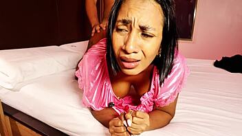 sexy colombian milf shares bed with athletic big cock stud