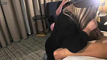 First Huge Cock Deepthroat Cuckold Experience with Curvy Blonde