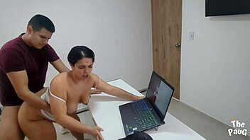 big ass milf boss surprises stud at work for sex