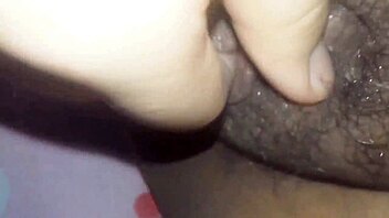 horny amateur shows off big wet clit and pussy teasing softly