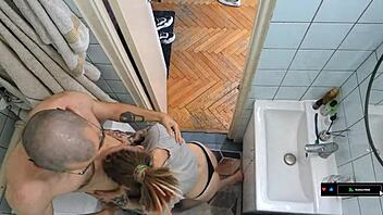 Our Morning Routine Destroys Her Tight Pussy In Hard Bathroom Fuck