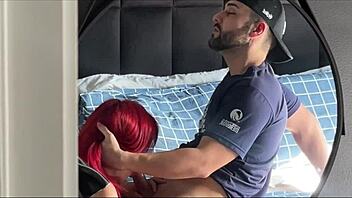 Caught hubby ripping babysitter's lingerie for rough creampie