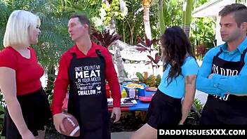 Nicki Rebel's Snowy Group Pussy Lick Cowgirl Orgy