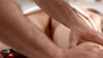 muscular masseur pounds polly yang's busty teen oiled pussy 💦🔥