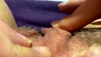 huge clit throbs as she jerks to explosive squirting orgasm!