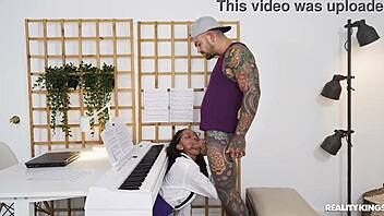 fucking the piano tutor so hard choking riding deepthroat cumshot 😈🍆💦