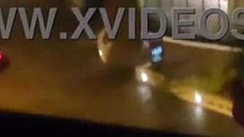 hot milf fingers clit close-up masturbating publicly by hotel window