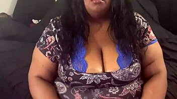 Ava Knightly BBW Ebony Poses Big Tits Claps Huge Ass Buttplug Music
