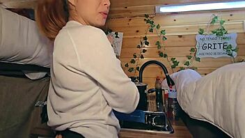 Petite teen soles teased in public van sex romp