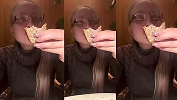 wanna fuck me during asmr restaurant dinner with food?