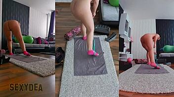 naughty latina milf naked gym workout ass shake