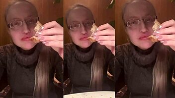 wanna fuck me during asmr restaurant dinner with food?