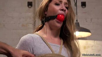 brunette SLAVE spanked to RED ASS in bondage