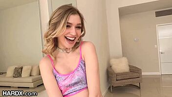 super cute petite blonde fingered licked creampied in hardx casting