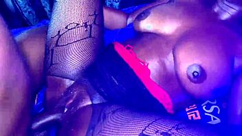 Akosua's Boobs Bounce on Massive Black Cock Squirt Show