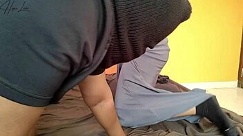 Muslim hijab slut bent over home doggystyle creampie
