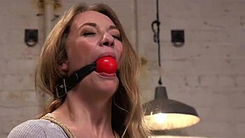 brunette SLAVE spanked to RED ASS in bondage