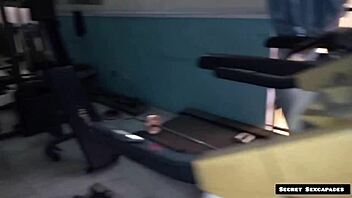 horny gym instructor pounds big ass mature client's wet pussy with bbc