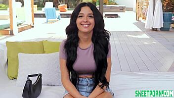 shy perky teen vanessa marie dives into pov deepthroat fun