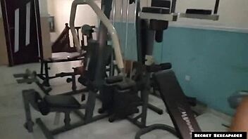 horny gym instructor pounds big ass mature client's wet pussy with bbc