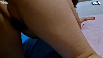 this horny slut gets her hairy pussy sticky with bbc cum