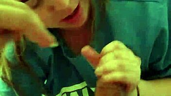 Watch this blonde gag on huge cock till massive cum explosion?