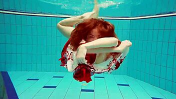 hot polish teen marketa teases bikini pussy underwater at the pool?