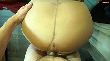 Hubby Films My Bent-Over Kitchen Pantyhose Fuck Session
