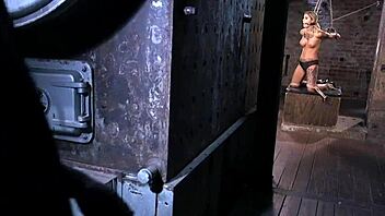 hey inked sub, spread that pussy while bound in the garage!