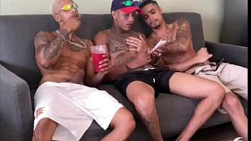 african brazilian bodybuilder flashes oiled muscles beach workout tease