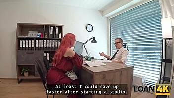damn it, this big-titted german redhead olivia couldn't wait, jumped that cock in the office!