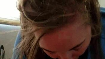 Watch this blonde gag on huge cock till massive cum explosion?