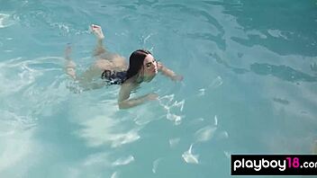 kaitlynn anderson strips nude poolside big tits tease