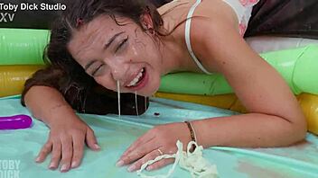 anal mit nuria millan... chunky pink piss... cum in eye... throat bulge ugh!